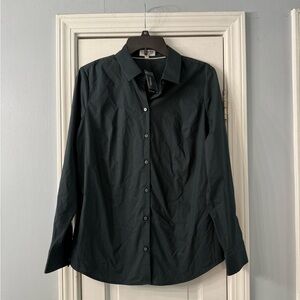 Express Women’s Dark Green Button-Up Shirt NWT